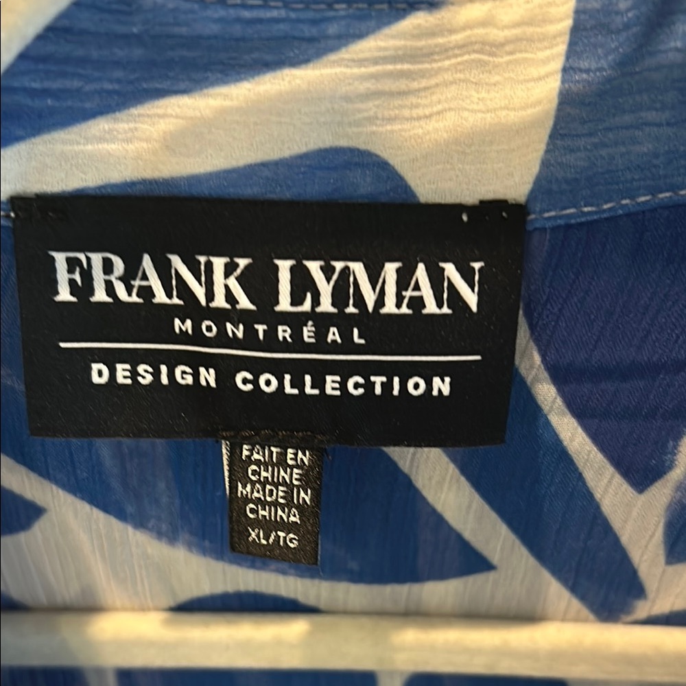 Frank Lyman Design Blue Button Down Shirt - Picture 2 of 5